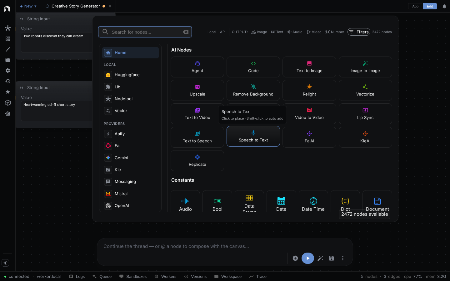 Node Menu Open