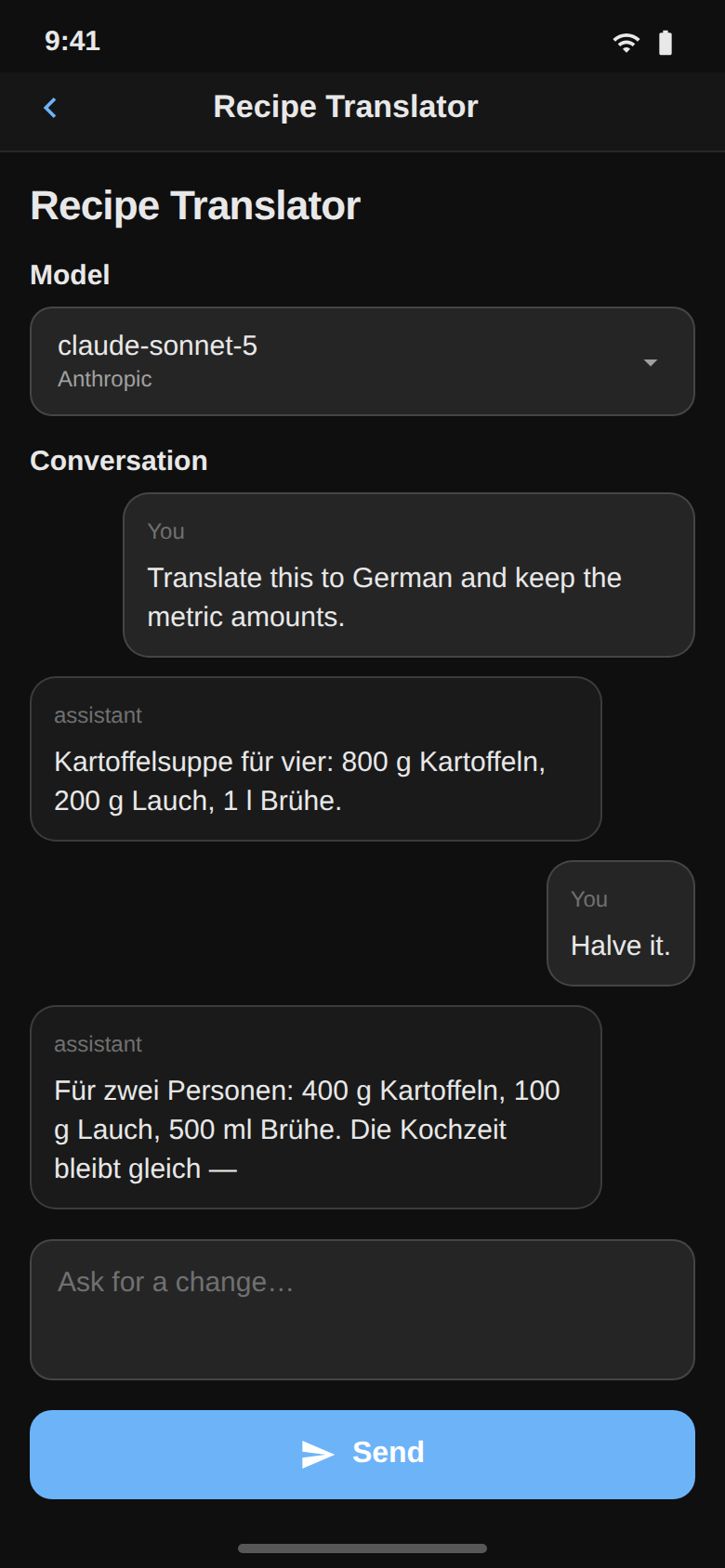 Chat widgets in a Mini App on mobile